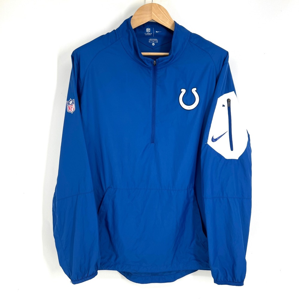 Nike‎ Indianapolis Colts NFL Mens XL Quarter Zip Windbreaker Blue 707284-431